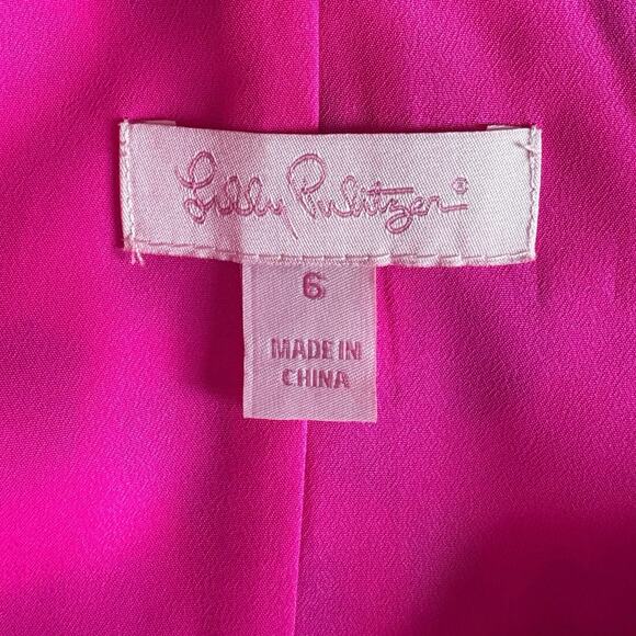 Lilly Pulitzer Pink Navy Cheetah Print Dress Size 6 - Picture 6 of 6